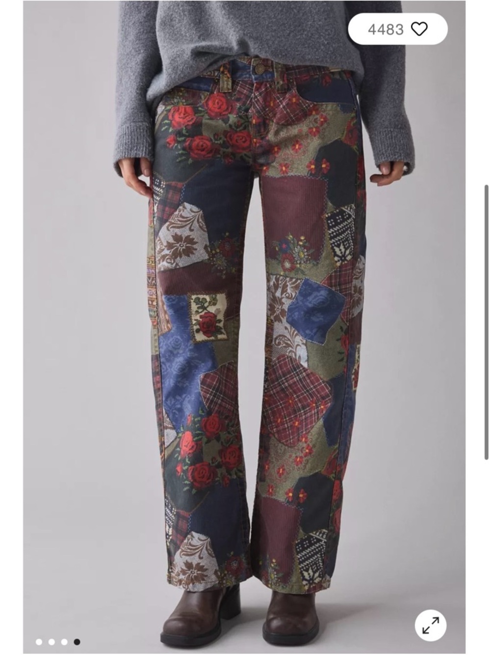 BDG Urban Outfitters Patchwork Floral Straight-Leg Jeans 28 not - Picture 2 of 4